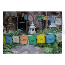 PRAYER FLAGS AT TEMPLE GREETING CARDS