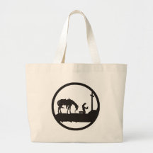 praying cowboy canvas bags
