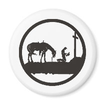 praying cowboy magnets