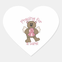 Praying for a Cure Heart Stickers