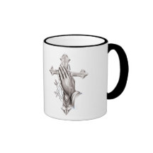 Praying hands coffee mug
