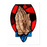 Praying Hands Stained Glass Art Post Cards