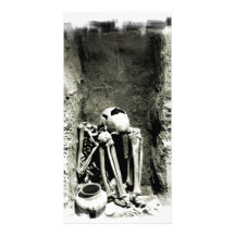 Pre-Columbian Gravesite Skeleton Personalized Photo Card