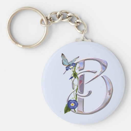 Precious Butterfly Initial B Key Chains