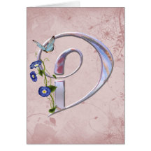 Precious Butterfly Initial D Greeting Cards