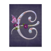 Precious Butterfly Initial E Postcard
