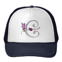 Precious Butterfly Initial E Trucker Hat