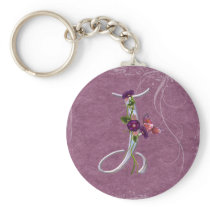 Precious Butterfly Initial J Keychains