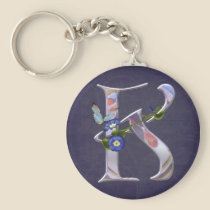 Precious Butterfly Initial K keychains