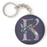 Precious Butterfly Initial K Keychains