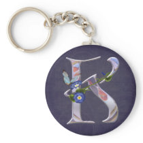 Precious Butterfly Initial K Keychains