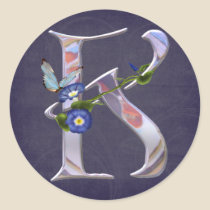 Precious Butterfly Initial K stickers