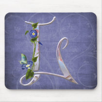 Precious Butterfly Initial L Mousepads