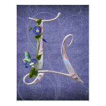 Precious Butterfly Initial L Postcards