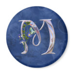 Precious Butterfly Initial M Refrigerator Magnet