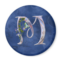 Precious Butterfly Initial M Refrigerator Magnet