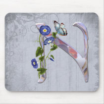 Precious Butterfly Initial N Mousepad