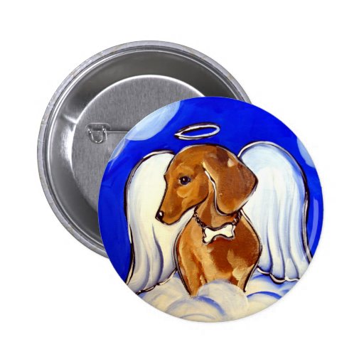 " Precious Dachshund Angel Pet Art Pins"