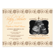 Precious Sonogram Baby Shower Invitation (peach)