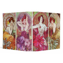 Precious Stones and Flowers, Alphonse Mucha Vinyl Binder