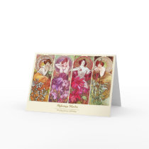 Precious Stones and Flowers, Alphonse Mucha Card
