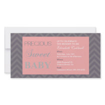 Precious Typographical/Chevron Baby Shower Invite Photo Card Template