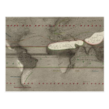Precipitation World Map Post Card