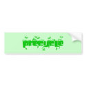 Precycle Bumpersticker in Green Leaf  Lettering