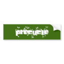 Precycle Bumpersticker in White Leaf Lettering