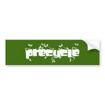 Precycle Bumpersticker in White Leaf Lettering