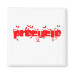 Precycle Square Magnet in Red Leaf Lettering