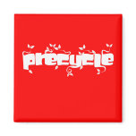 Precycle Square Magnet in White Leaf Lettering