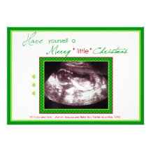 Pregnancy Christmas Card- Ultrasound Photo Custom Invite