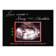 Pregnancy Christmas Card- Ultrasound Photo Custom Invitations