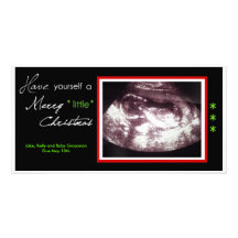 Pregnancy Christmas Card- Ultrasound Photo Personalized Photo Card