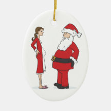 Pregnancy Ornament - BRUNETTE Jelly Oval