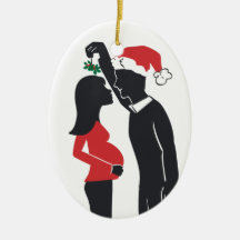 Pregnancy Ornament Mommy Kissing