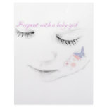 Pregnant baby girl custom letterhead