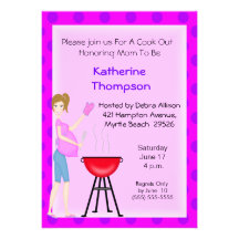 Pregnant Mom Cookout  Invitation