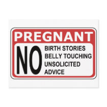 PREGNANT WARNING POST CARD