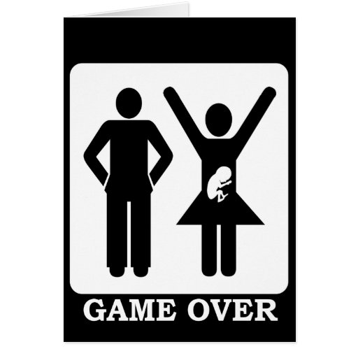 Pregnant Wife Game Over Greeting Card Zazzle