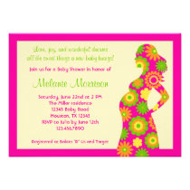 Pregnat Silhouette Girl Baby Shower Invitation invitations