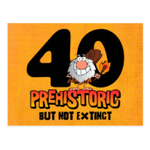 Prehistoric 40th Birthday Postcard Invitation