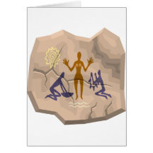 Prehistoric Cave Drawing Woman & Servants Cards