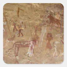 Prehistoric rock paintings, Akakus, Sahara Sticker