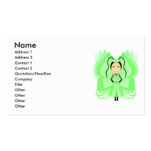 Prehnite Butterfly Princess Business Card Template