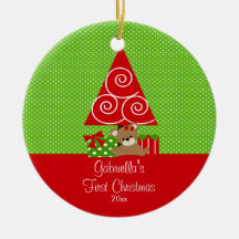 Premier arbre de Noël d'ornement de Noël du bébé
