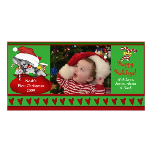 Premier carte photo de Noël du bébé Cartes Avec Photo