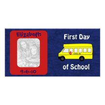 "Premier jour d'école " Carte Avec Photo