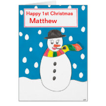 Premier Noël heureux Matthew Carte De Vœux